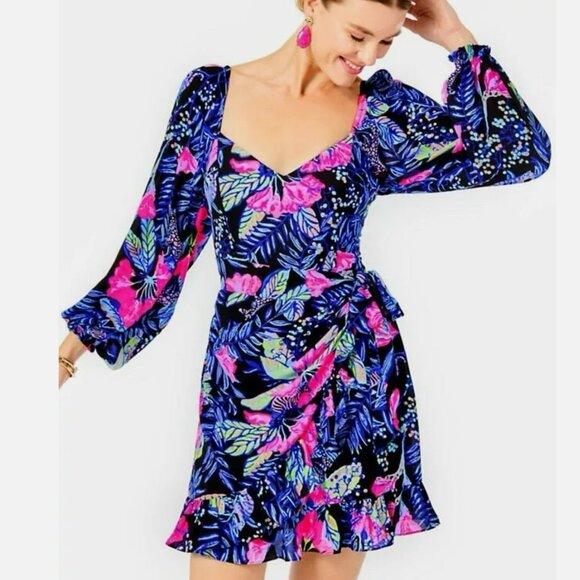 Lilly Pulitzer Dresses & Skirts - Lilly Pulitzer Lila Dress Long Sleeve Dress in Onyx Earned Stripes